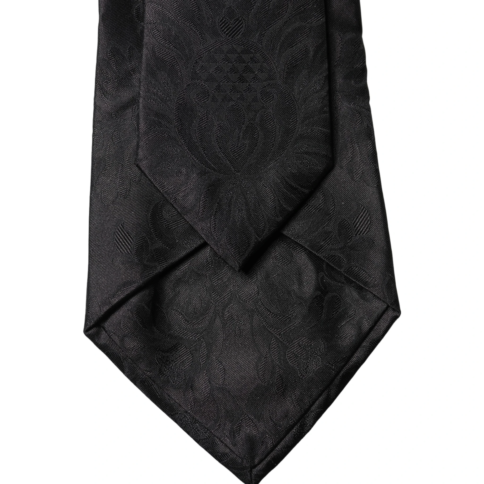 Black Paisley Woven Silk Adjustable Women Necktie Tie