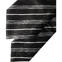 Black White Stripes Silk Adjustable Women Necktie Tie