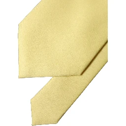 Yellow Solid Satin Silk Adjustable Women Tied Necktie Tie