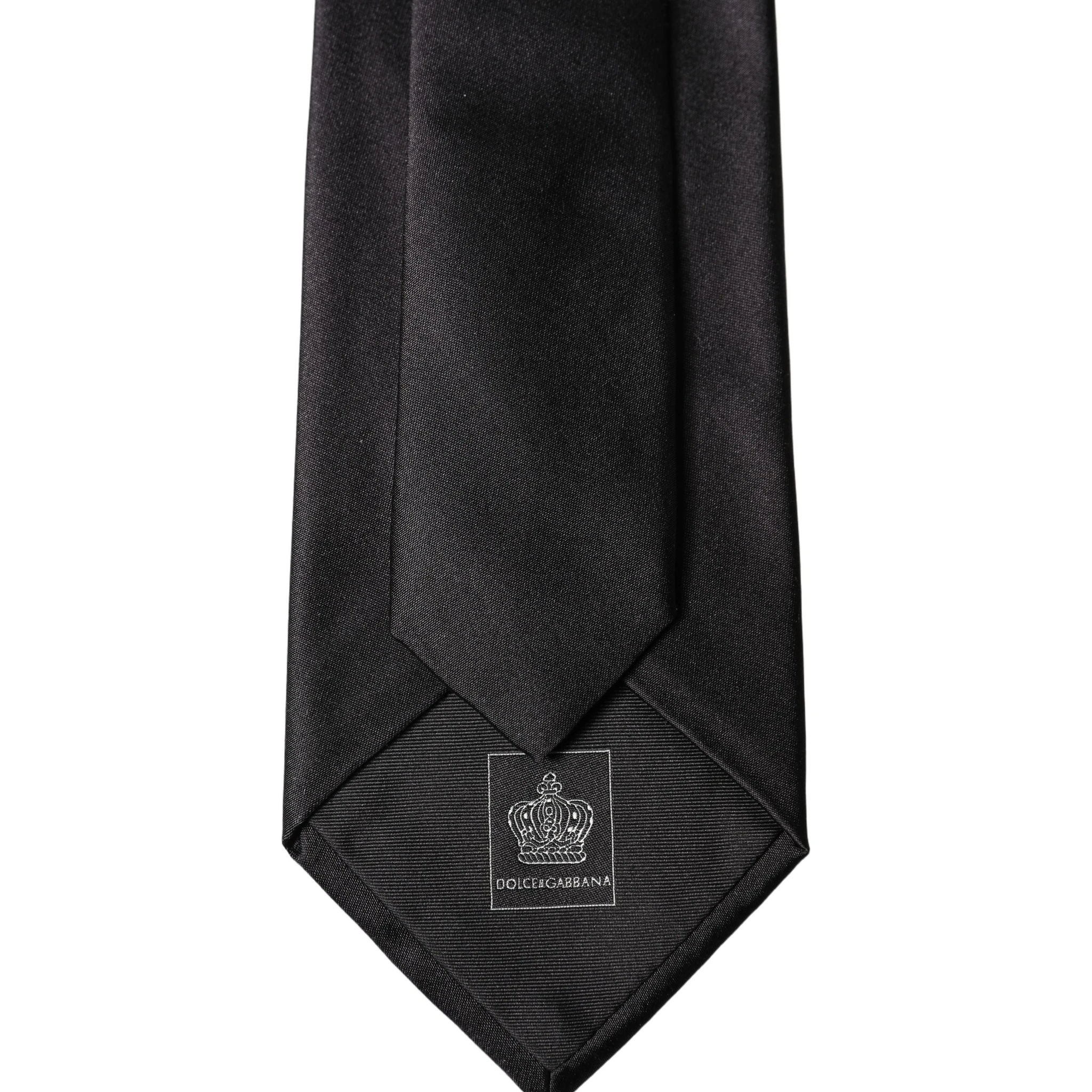 Black Satin 100% Silk Adjustable Women Tied Necktie Tie
