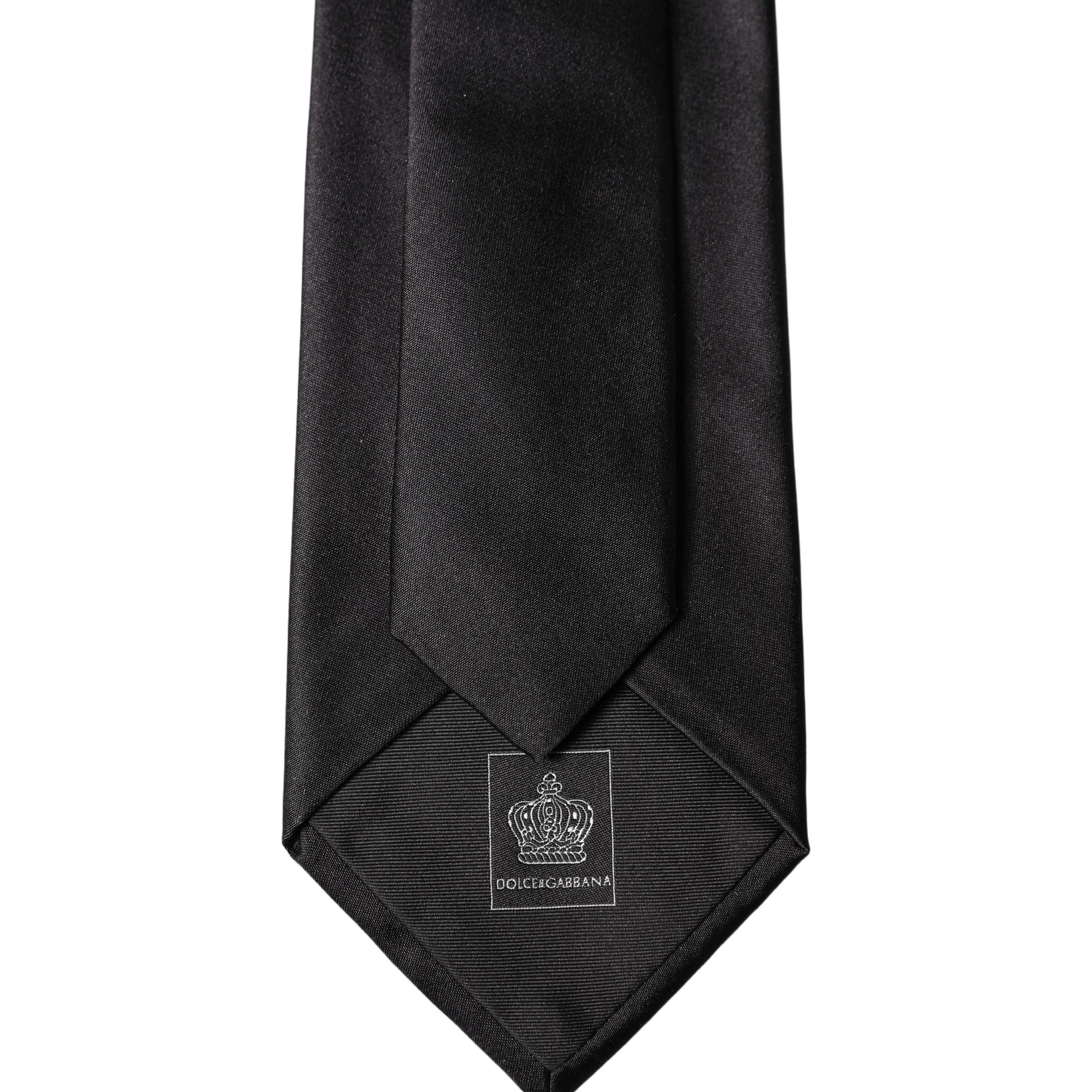Black Satin 100% Silk Adjustable Women Tied Necktie Tie