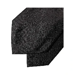 Black Paisley Woven Silk Adjustable Women Necktie Tie
