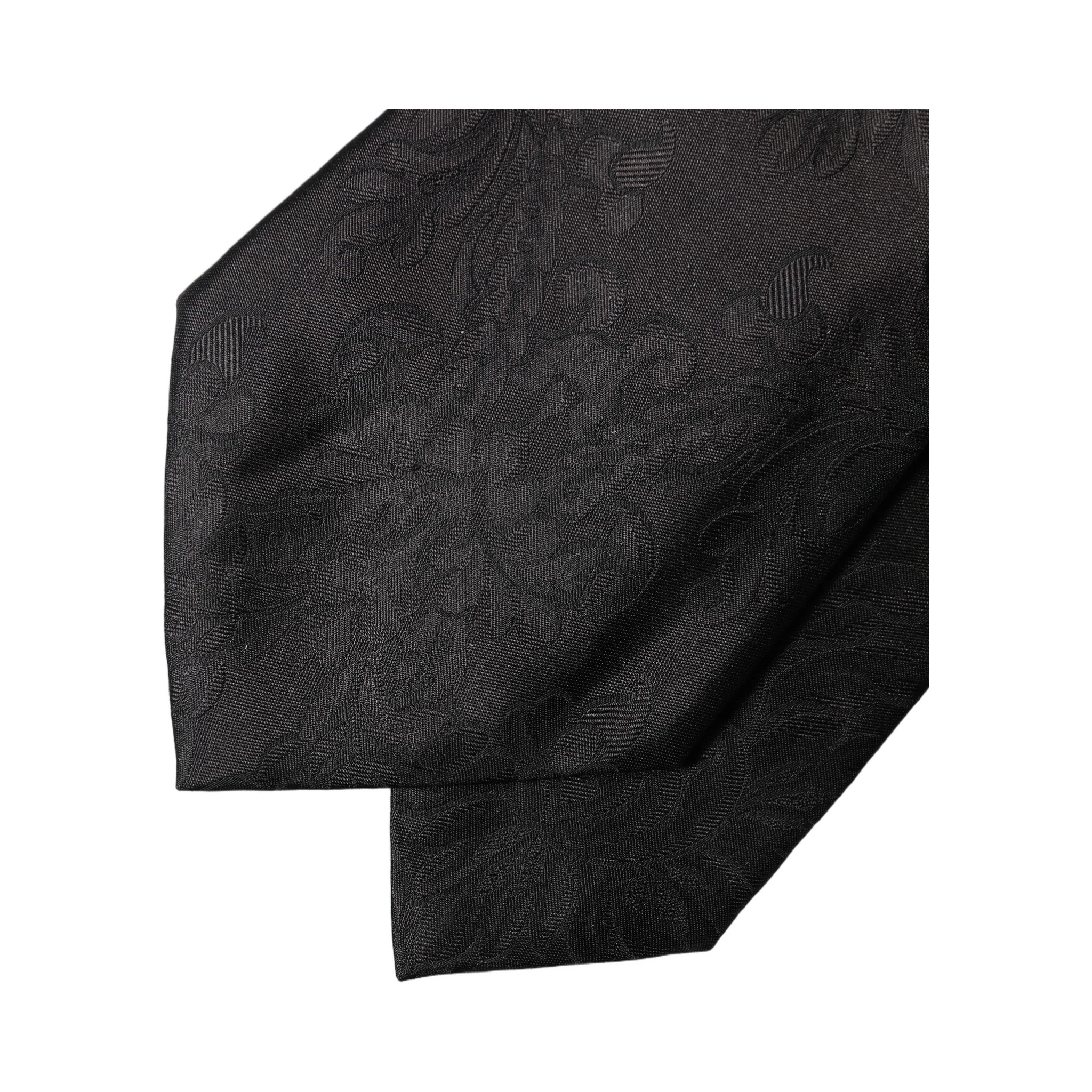 Black Paisley Woven Silk Adjustable Women Necktie Tie