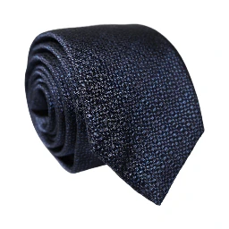 Navy Blue Textured Silk Adjustable Men Tied Necktie Tie