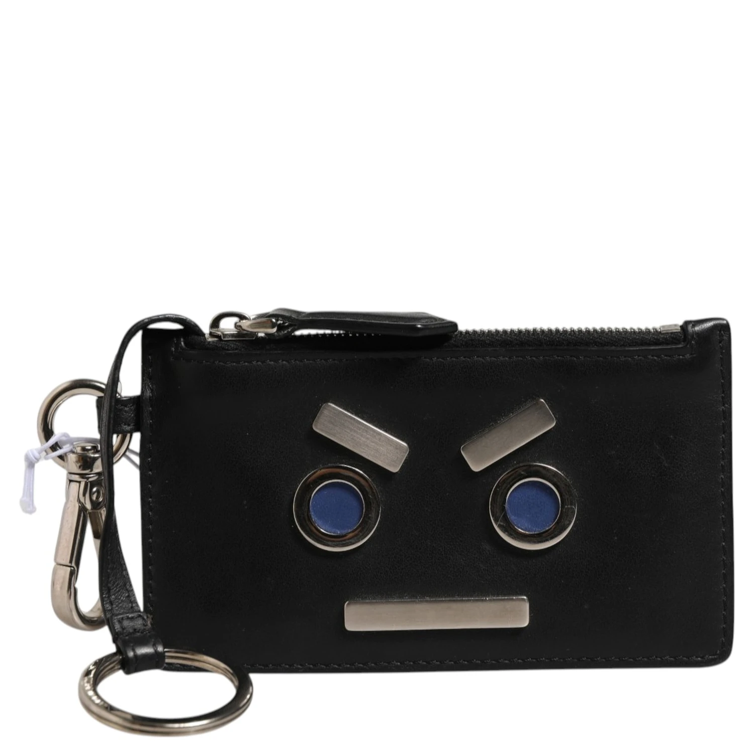 Vitello Liberty Studded Coin Pouch Key Case Ardesia