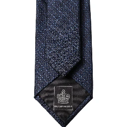 Navy Blue Textured Silk Adjustable Men Tied Necktie Tie