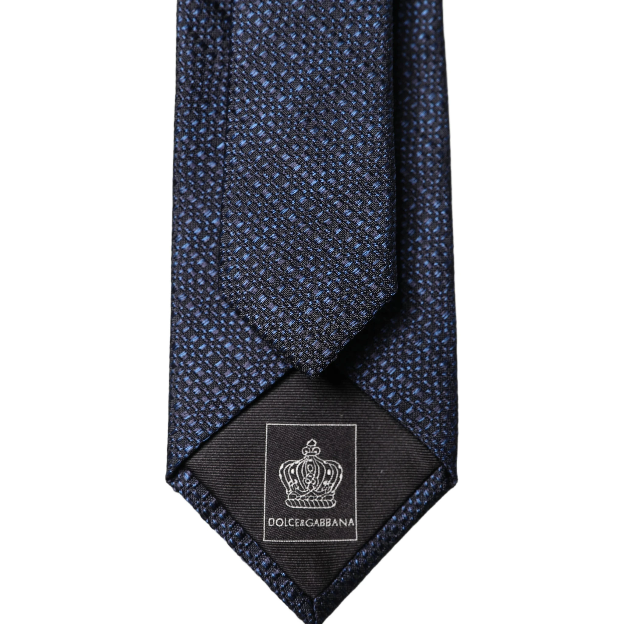 Navy Blue Textured Silk Adjustable Men Tied Necktie Tie