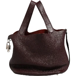 Picotin Taurillon Clemence Chocolate Handbag