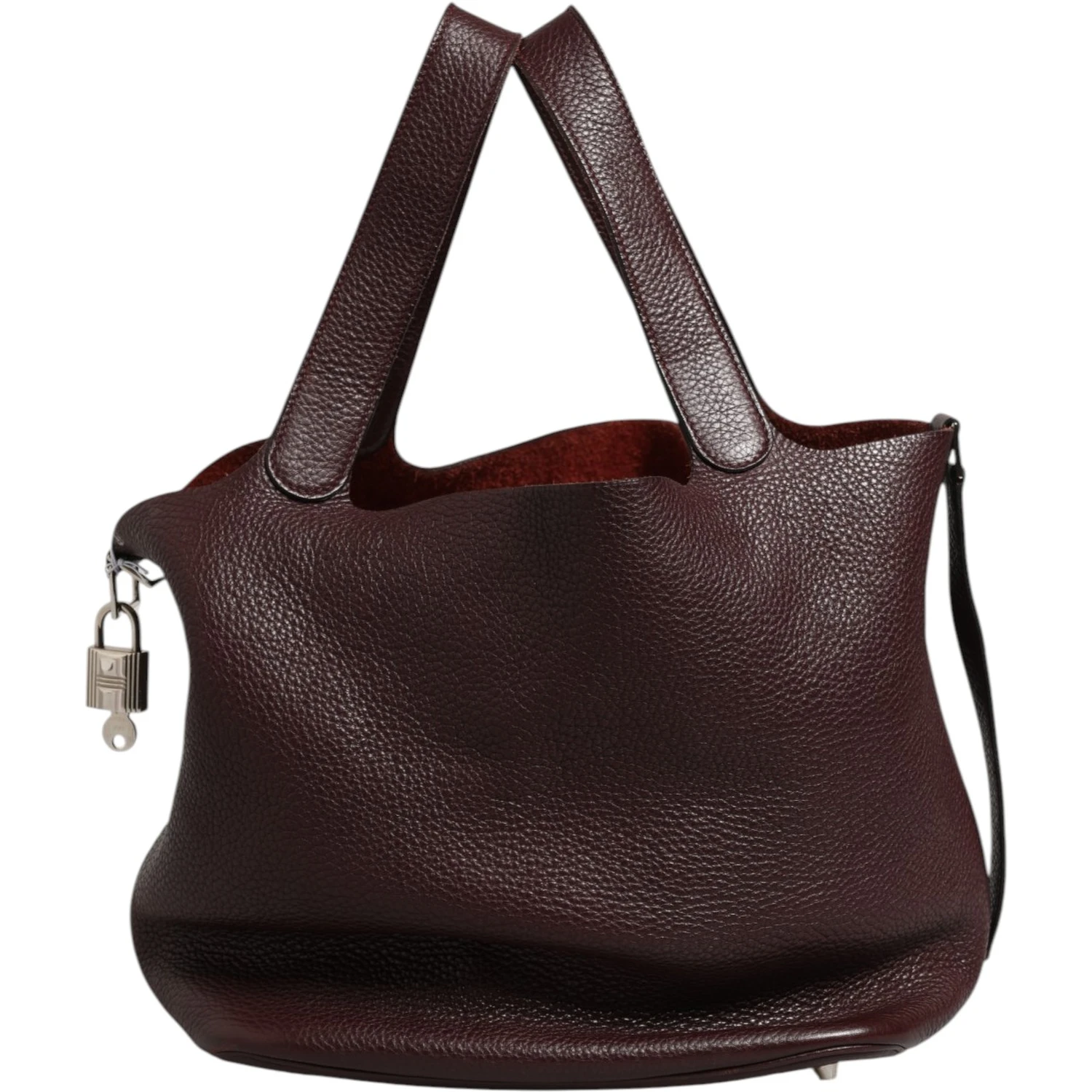 Picotin Taurillon Clemence Chocolate Handbag