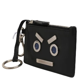 Vitello Liberty Studded Coin Pouch Key Case Ardesia