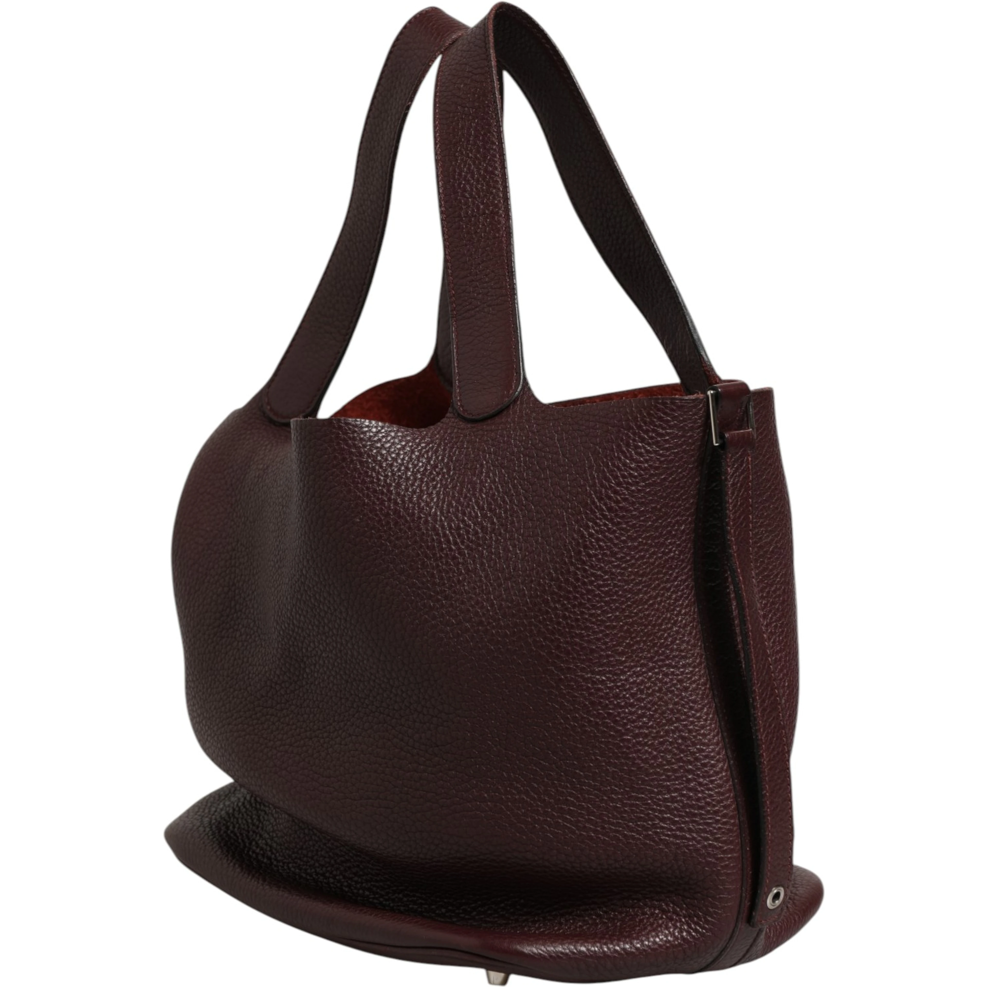 Picotin Taurillon Clemence Chocolate Handbag