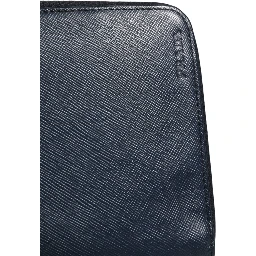 Navy Oliver Embossed Leather Zip-Around Wallet