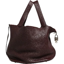 Picotin Taurillon Clemence Chocolate Handbag