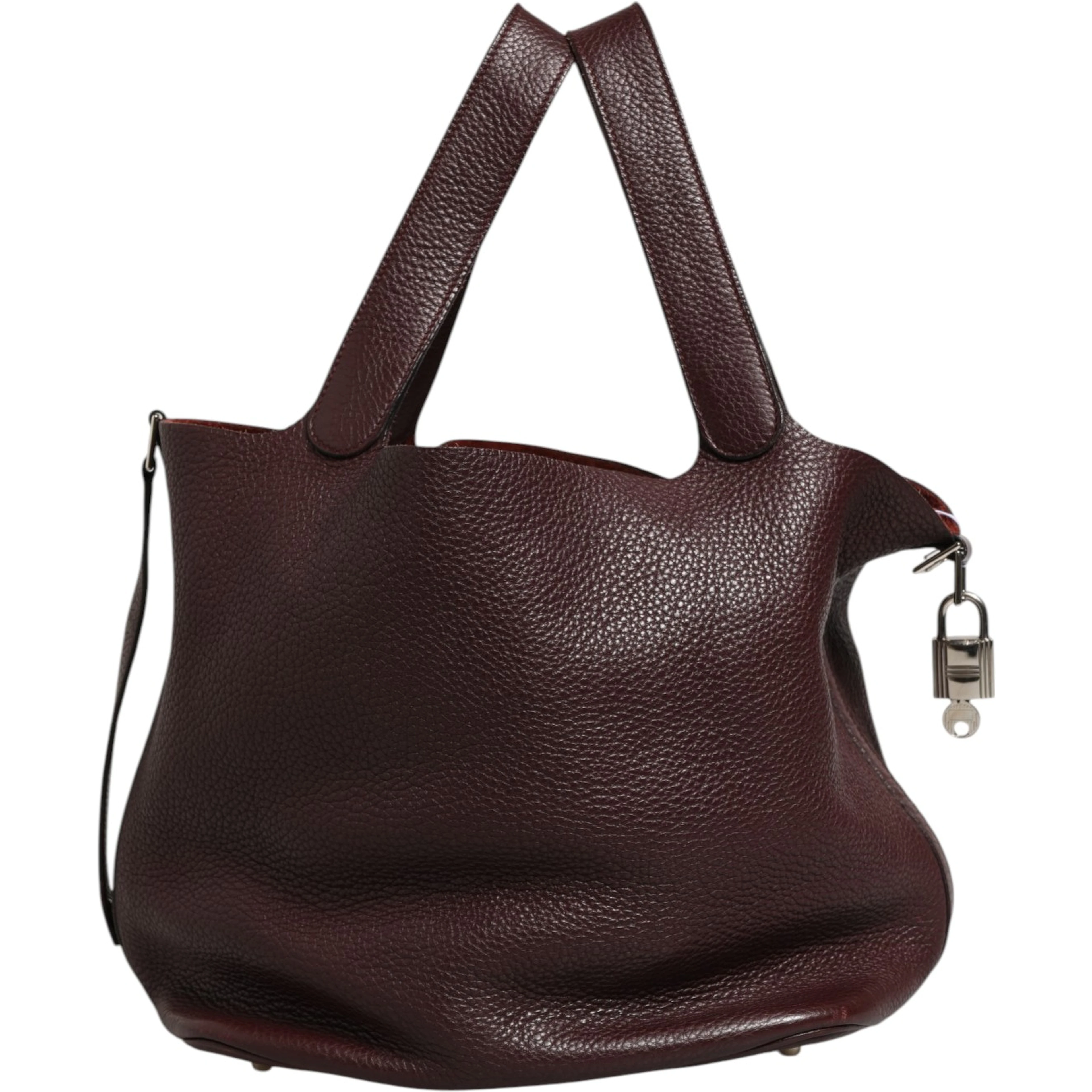 Picotin Taurillon Clemence Chocolate Handbag