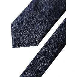 Navy Blue Textured Silk Adjustable Men Tied Necktie Tie