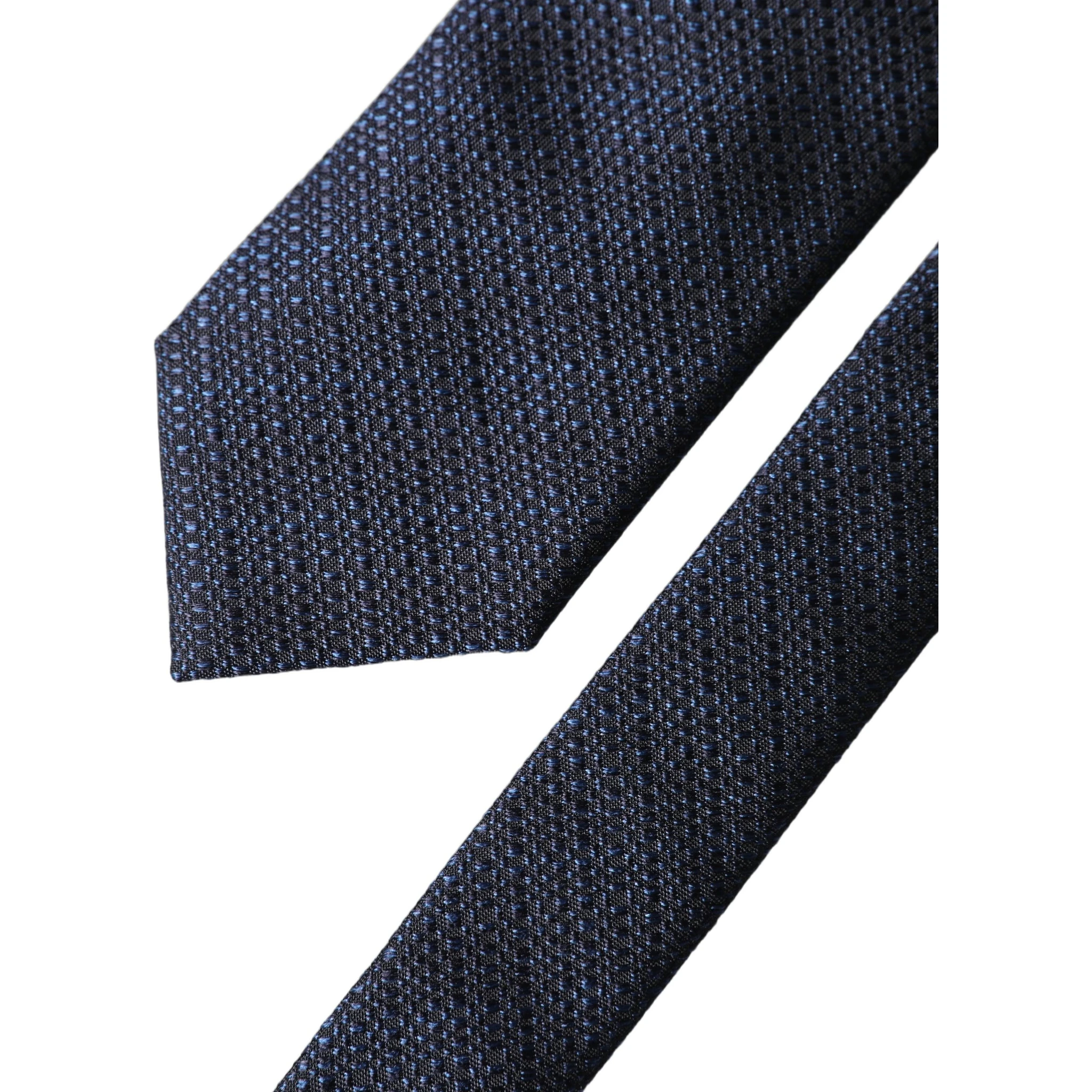 Navy Blue Textured Silk Adjustable Men Tied Necktie Tie
