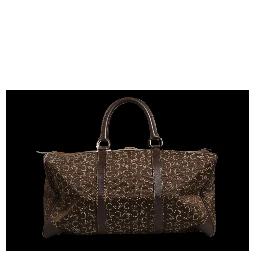 Dark brown and Gold logo duffel