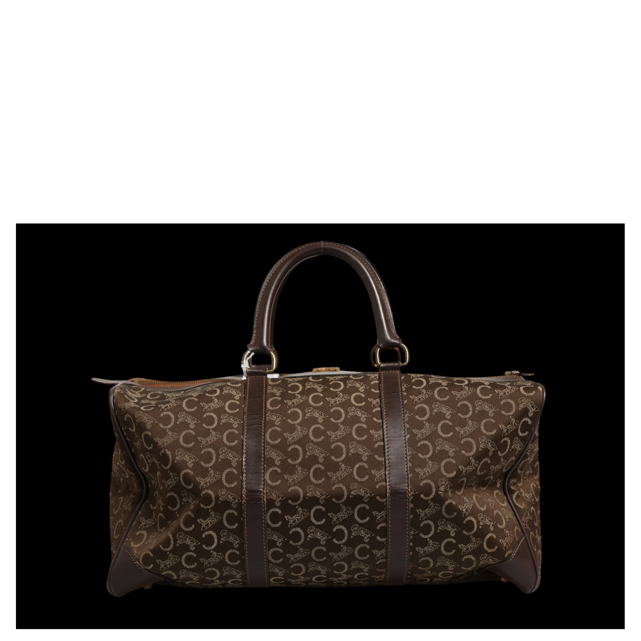 Dark brown and Gold logo duffel
