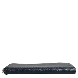 Navy Oliver Embossed Leather Zip-Around Wallet