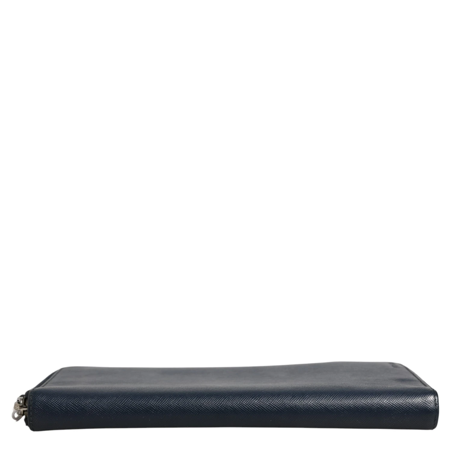 Navy Oliver Embossed Leather Zip-Around Wallet