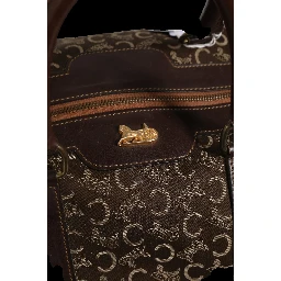 Dark brown and Gold logo duffel