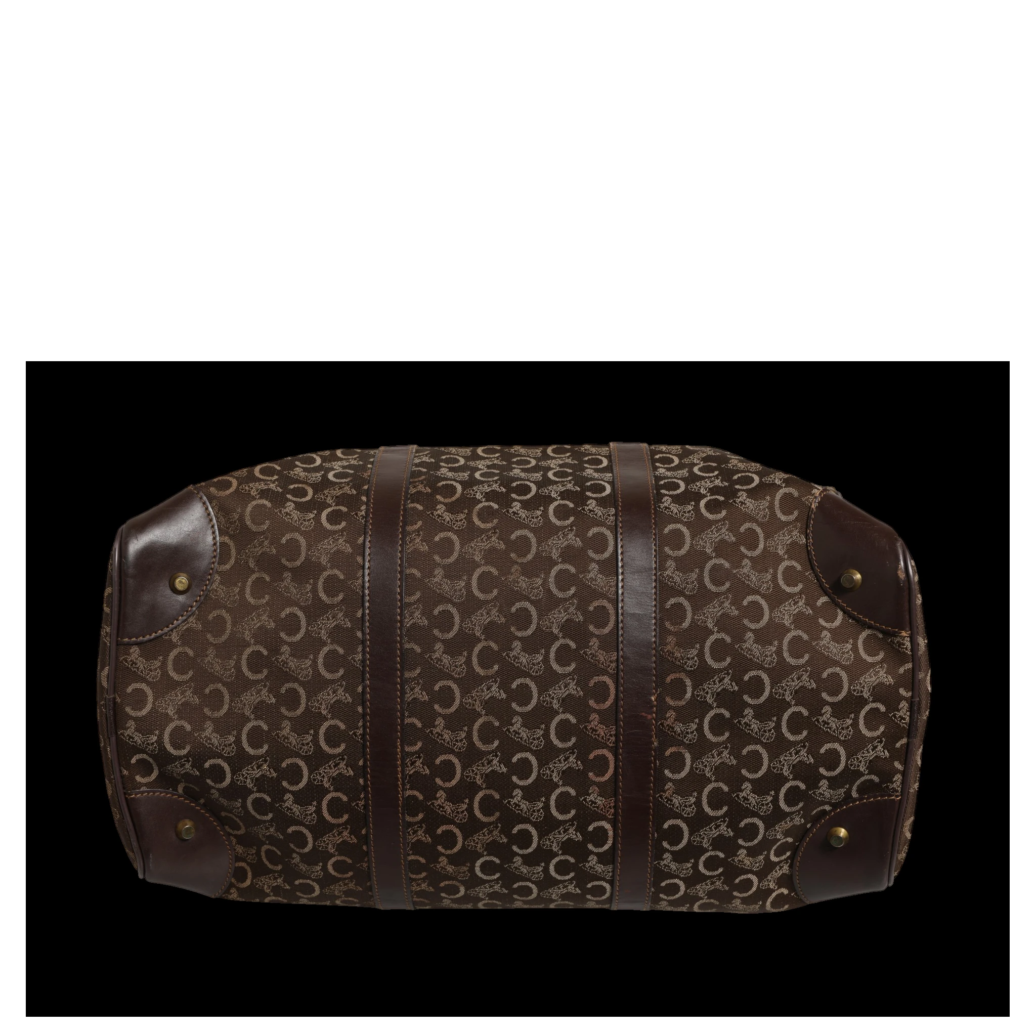 Dark brown and Gold logo duffel