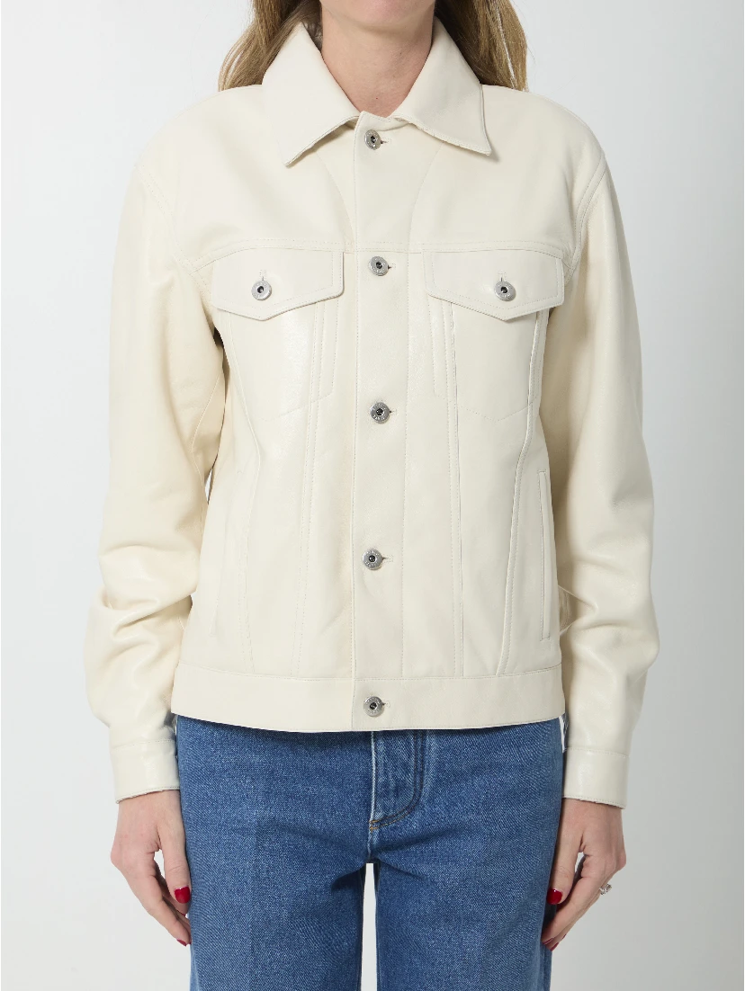 Intrecciato leather jacket