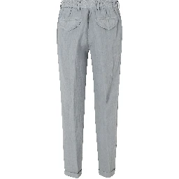 PANTA LACCIO LINO ELASTICO IN VITA