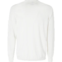 COTTON CREPE CREWNECK LENS SWEATER