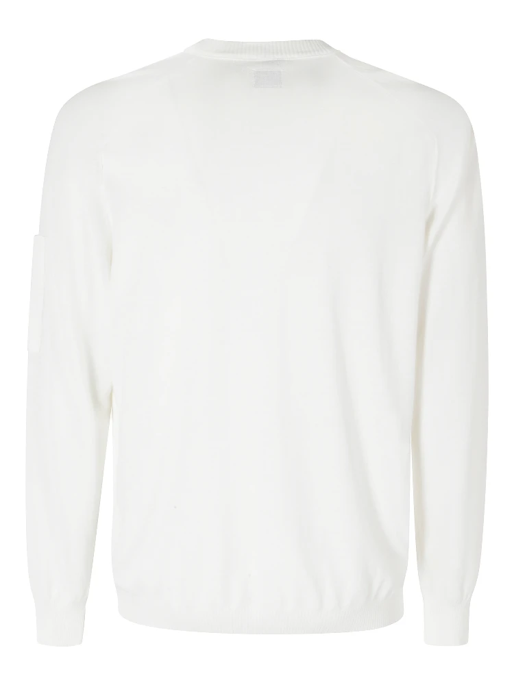 COTTON CREPE CREWNECK LENS SWEATER alternative