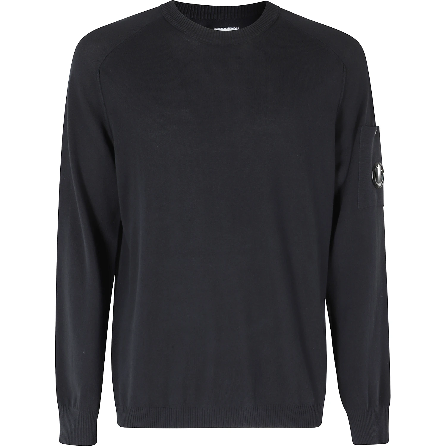 COTTON CREPE CREWNECK LENS SWEATER
