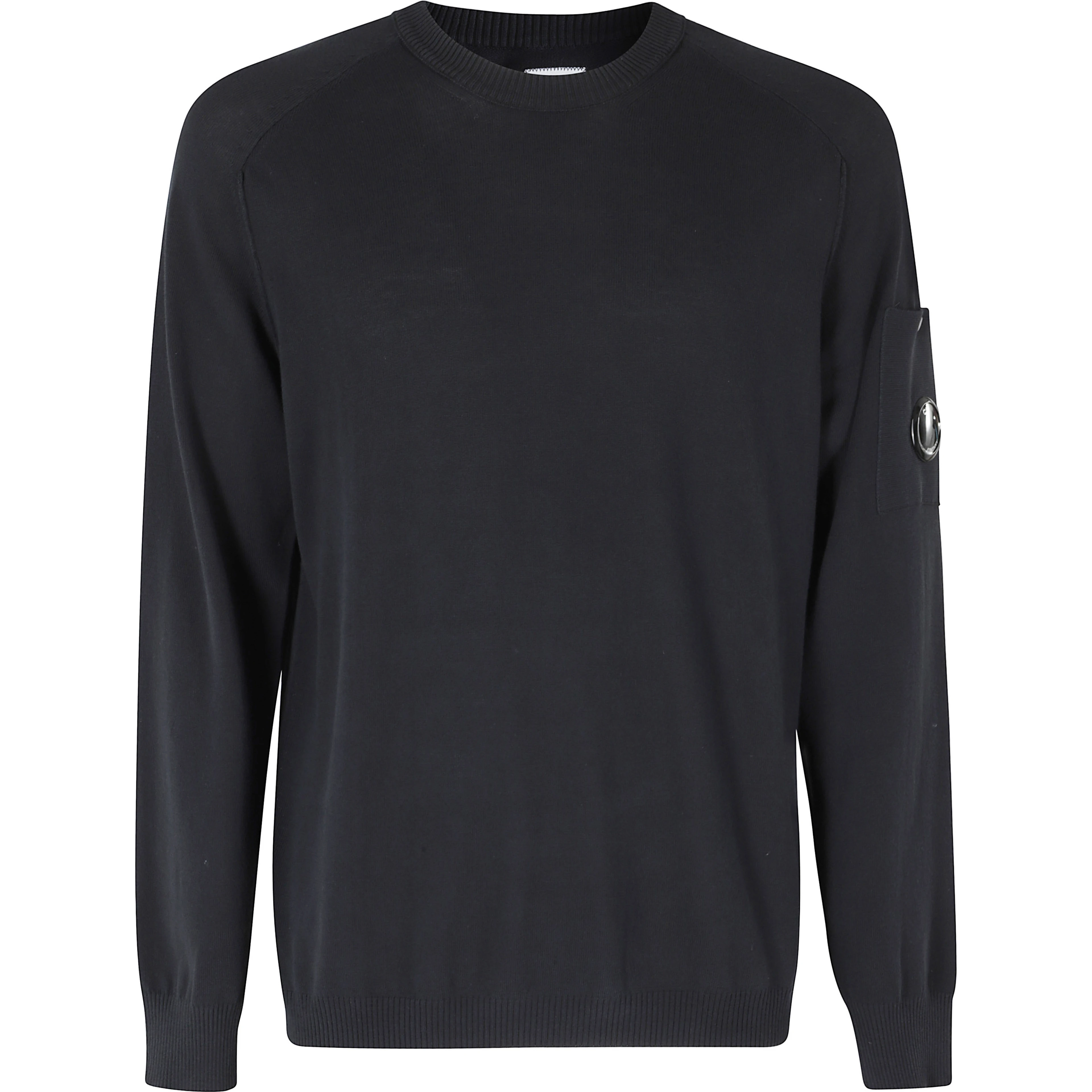 COTTON CREPE CREWNECK LENS SWEATER