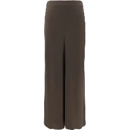 Brown Acetate Midi Skirt