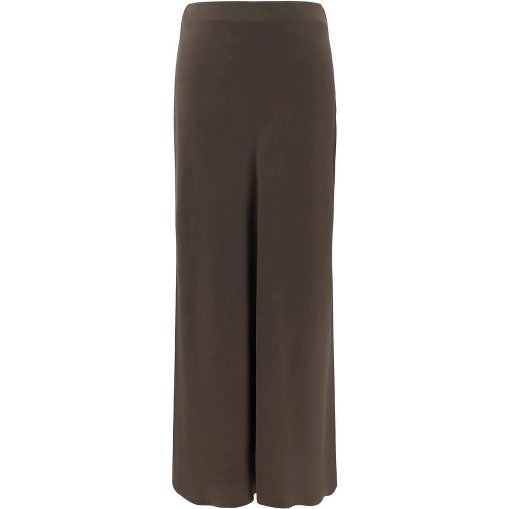 Brown Acetate Midi Skirt