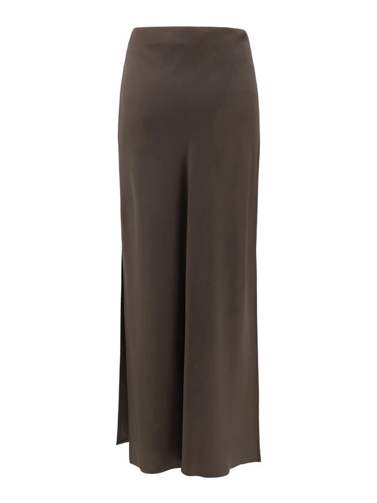 Brown Acetate Midi Skirt alternative
