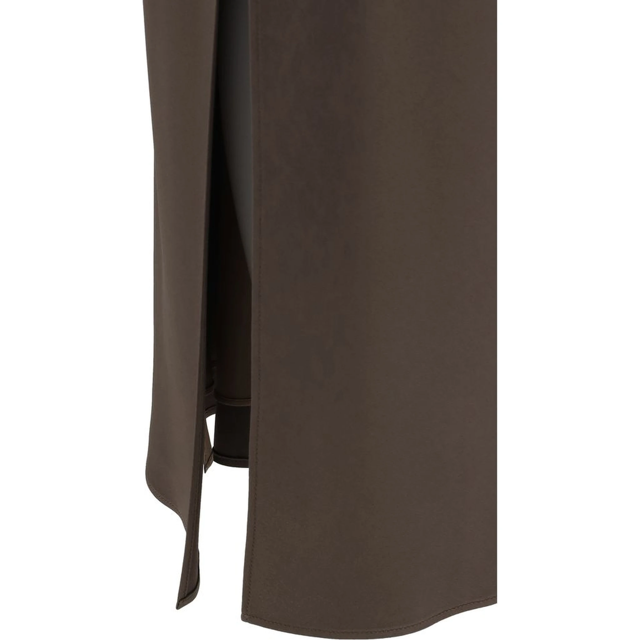 Brown Acetate Midi Skirt