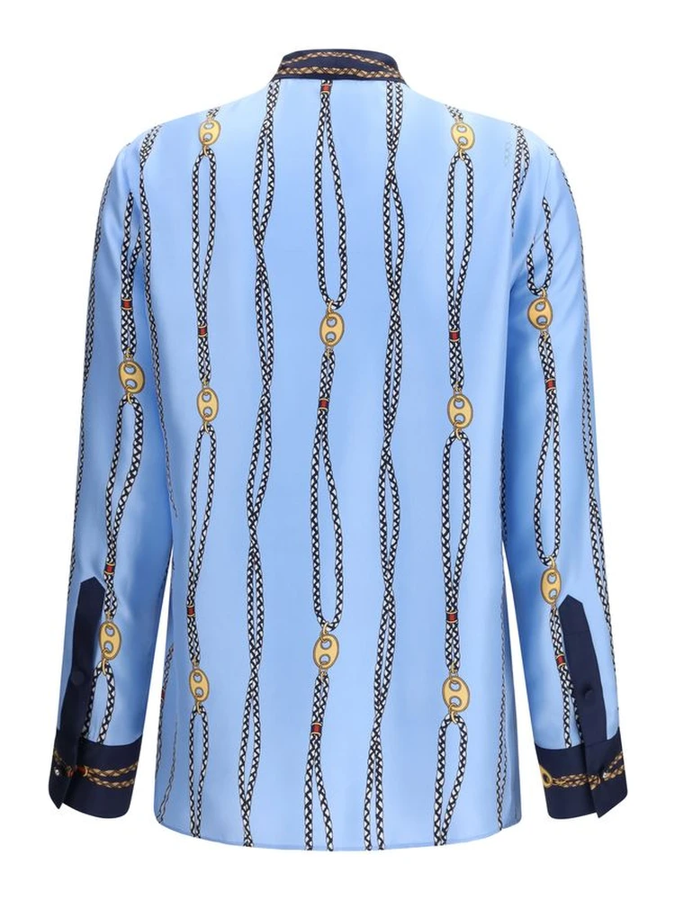 Blue Silk Pattern Shirt alternative