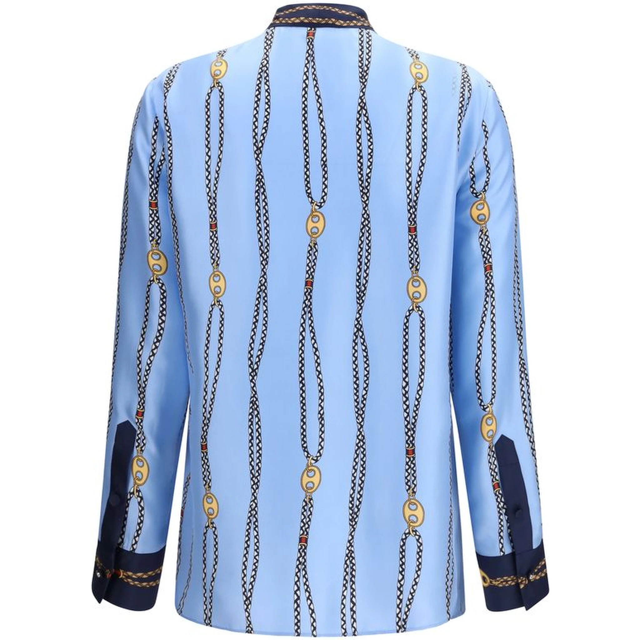 Blue Silk Pattern Shirt
