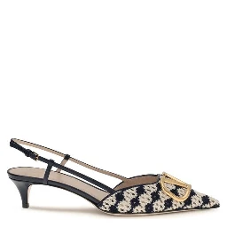 Multicolor Goatskin Mid Heel Pumps