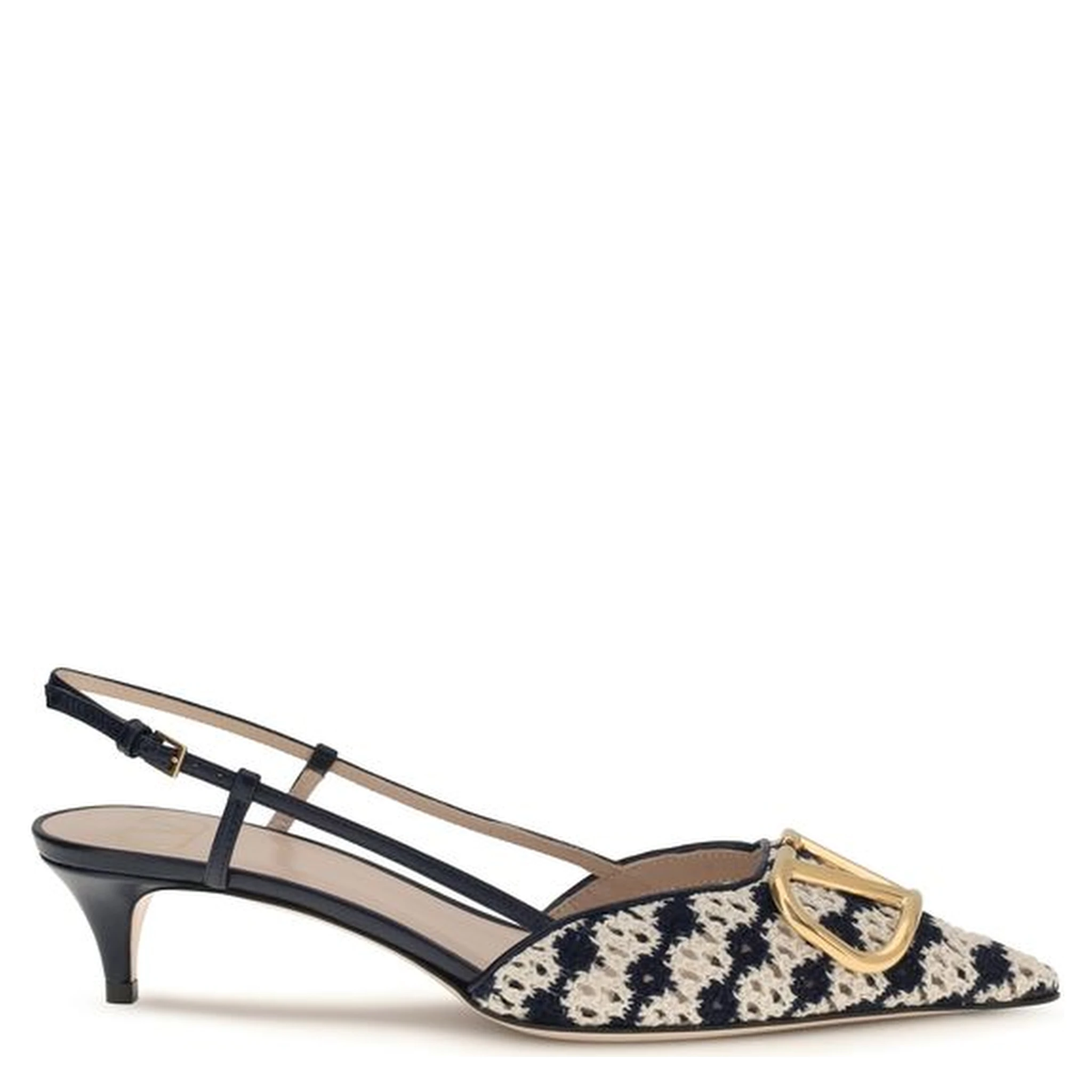 Multicolor Goatskin Mid Heel Pumps