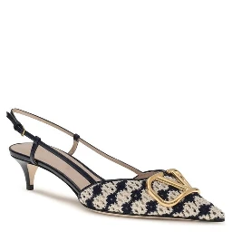 Multicolor Goatskin Mid Heel Pumps