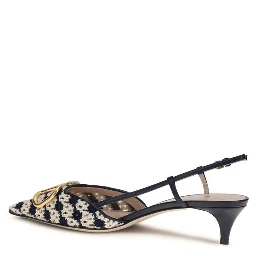 Multicolor Goatskin Mid Heel Pumps