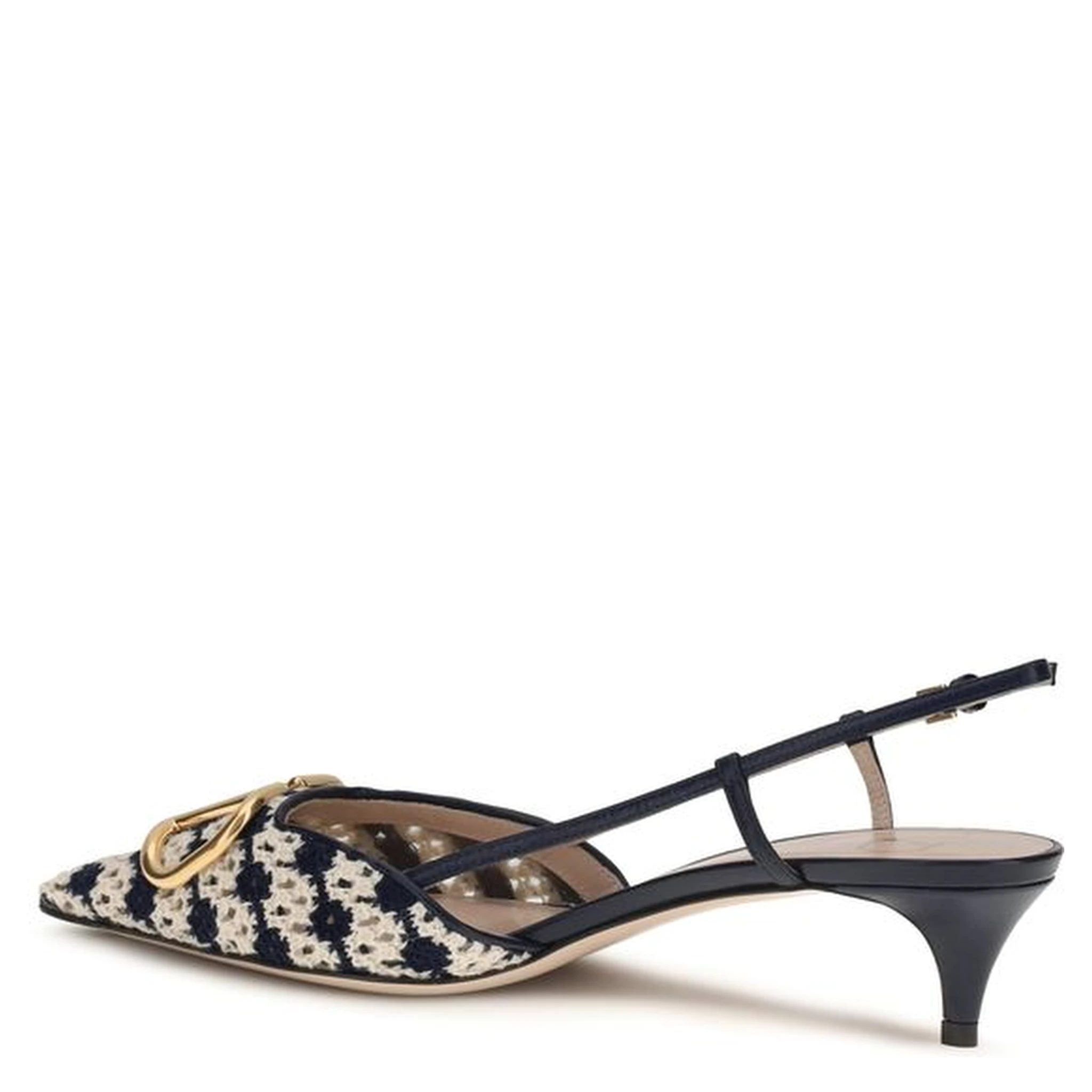 Multicolor Goatskin Mid Heel Pumps