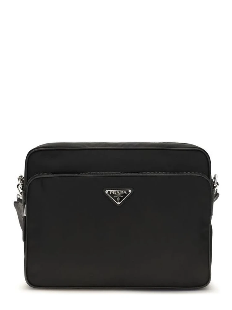 Black Recycled Polyamide Shoulder Bag