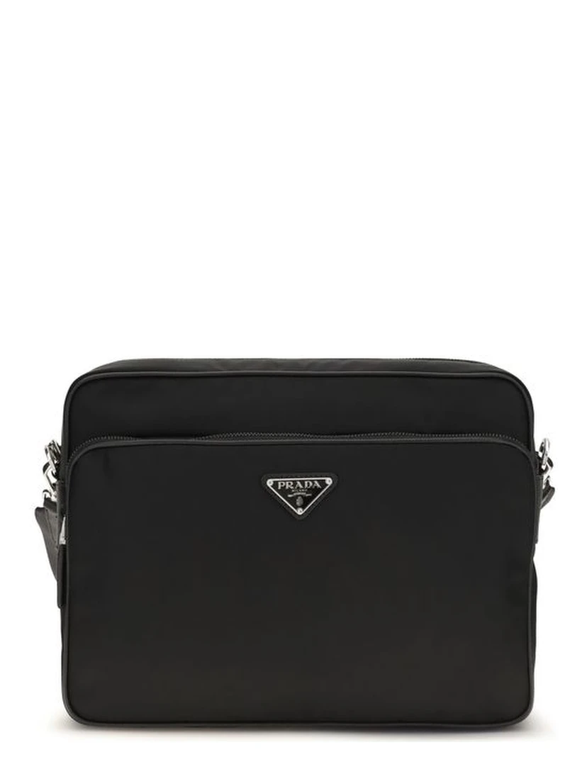 Black Recycled Polyamide Shoulder Bag