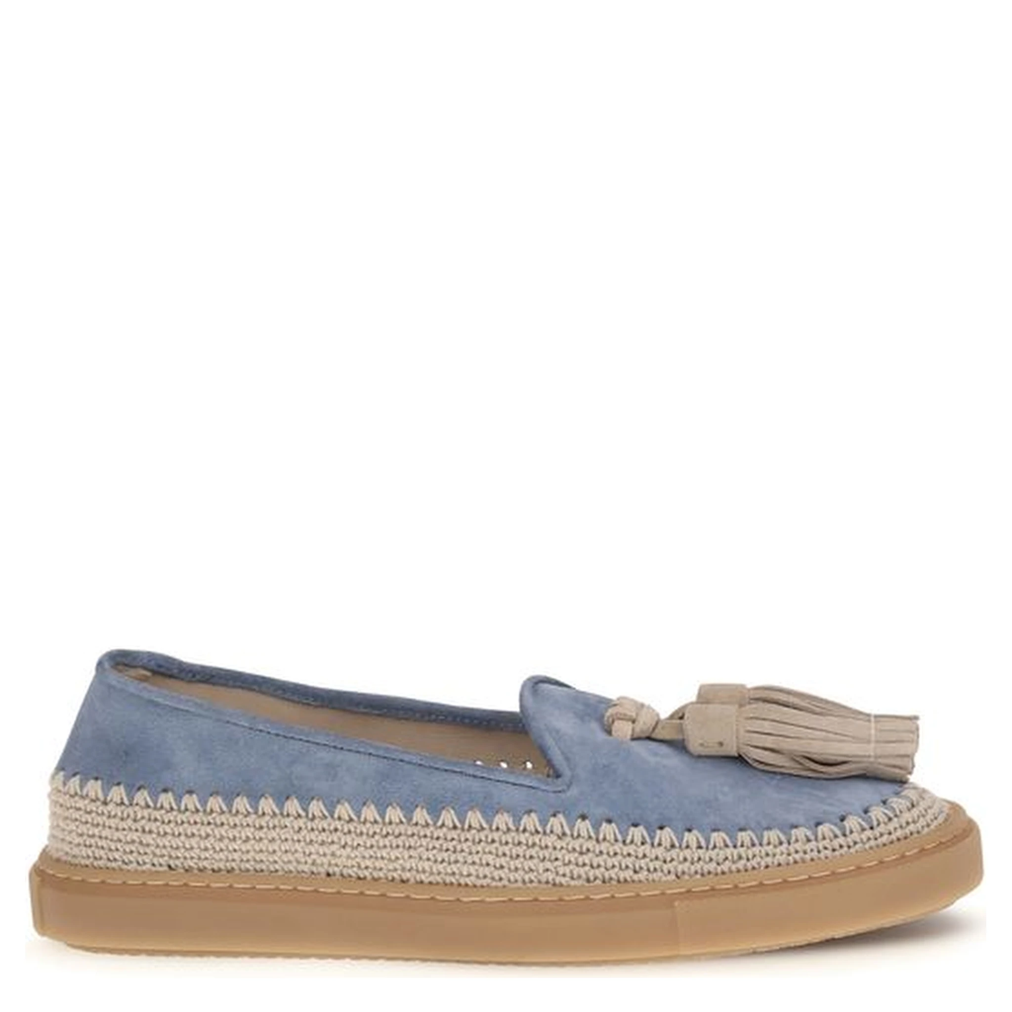 Blue Calf Leather Bos Taurus Slip-On Loafers