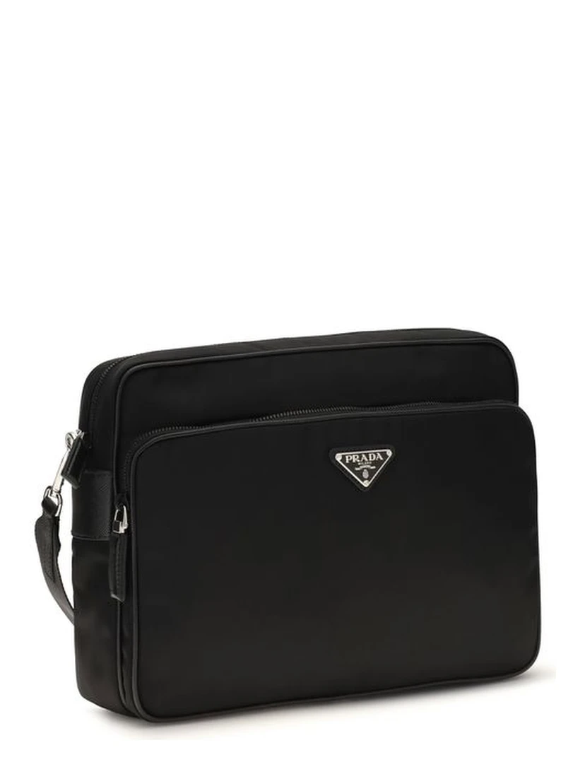 Black Recycled Polyamide Shoulder Bag