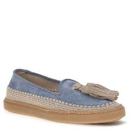 Blue Calf Leather Bos Taurus Slip-On Loafers