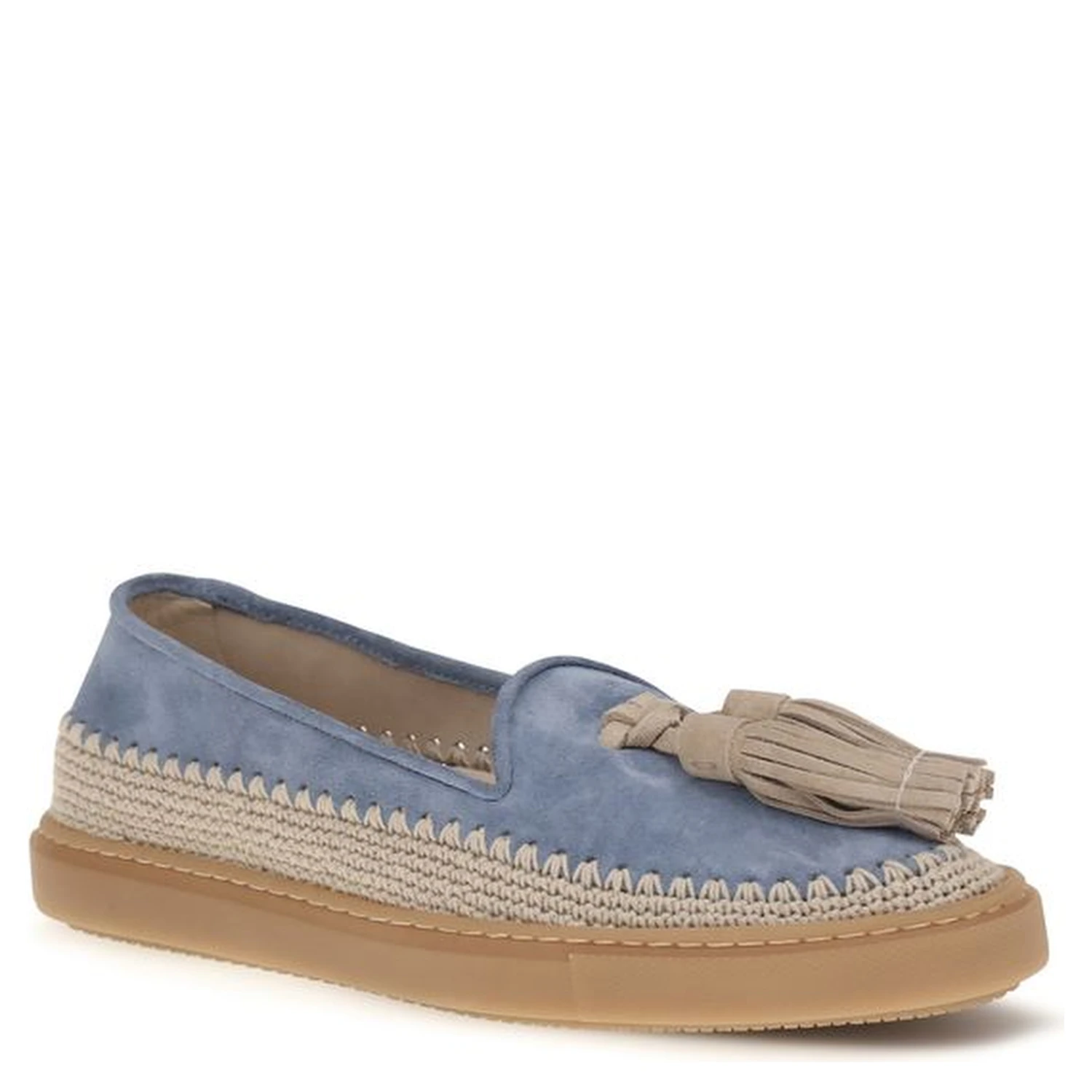 Blue Calf Leather Bos Taurus Slip-On Loafers