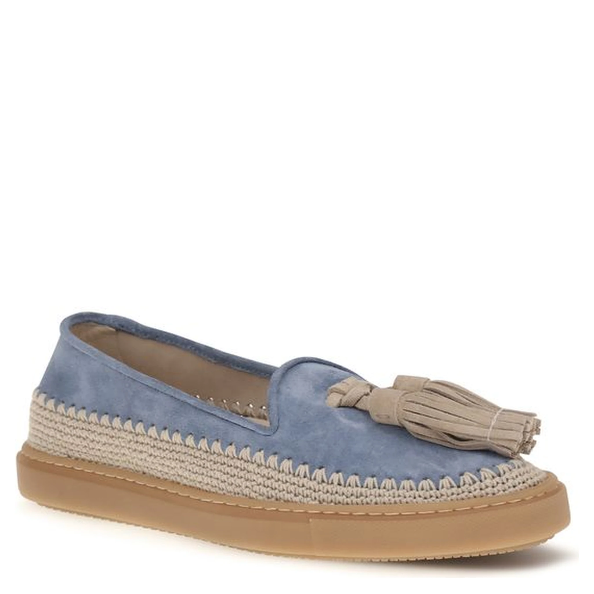 Blue Calf Leather Bos Taurus Slip-On Loafers